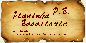 Planinka Basailović vizit kartica